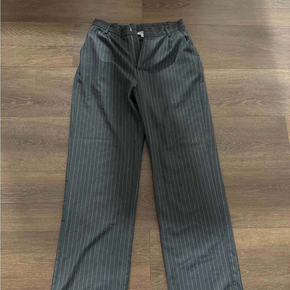 Beginning Boutique Charcoal Pinstripe Trousers